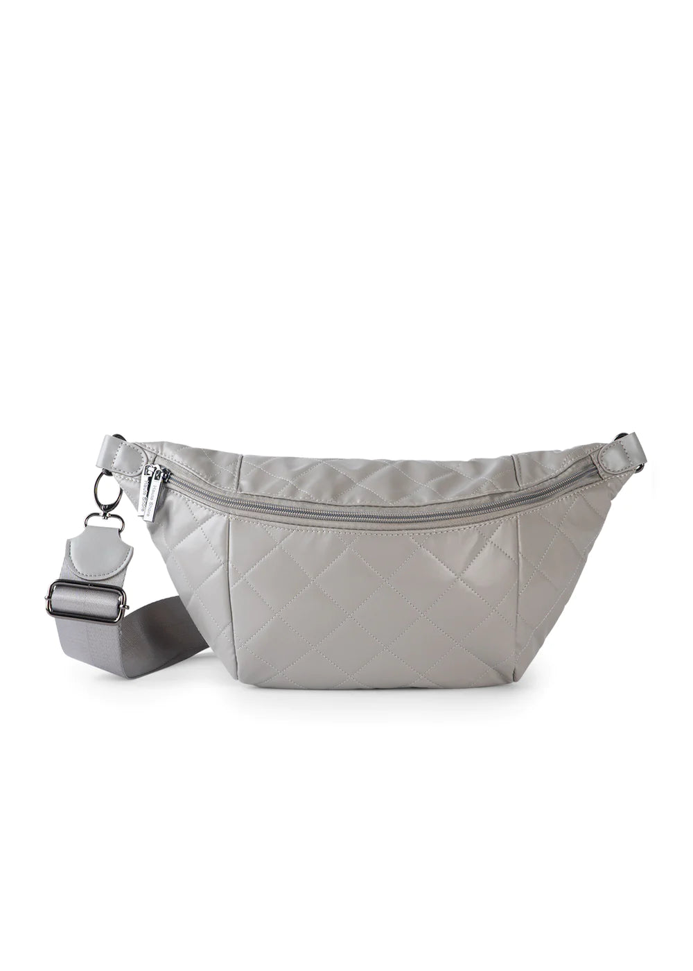 Emily Quilted Sling Bag - Stone Vegan Leather