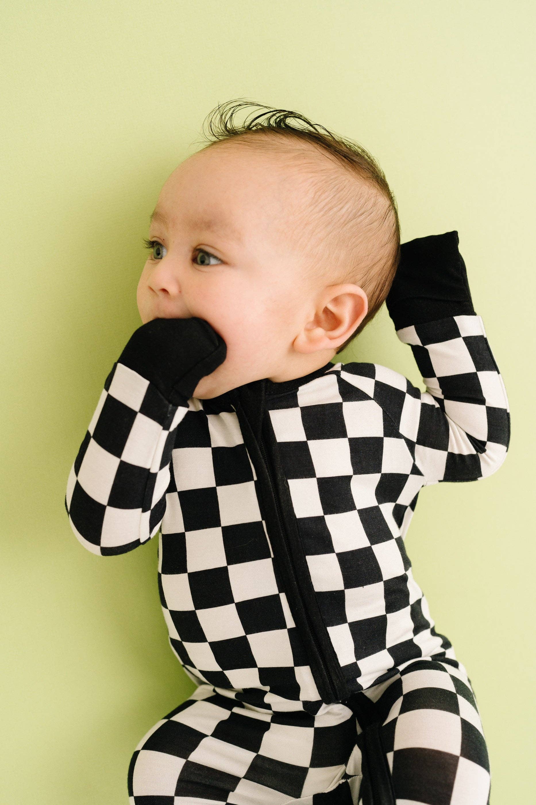 Baby Bamboo Sleeper - Black Checkered