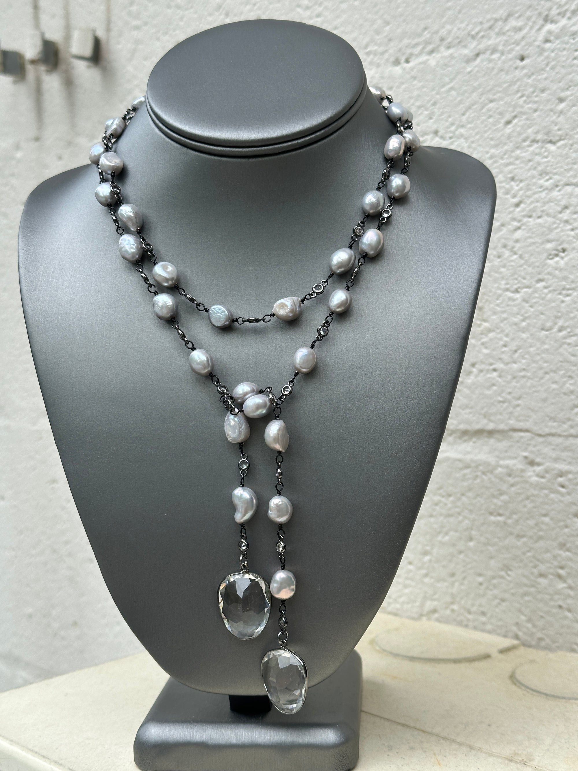 Pearl Wrap Statement Necklace