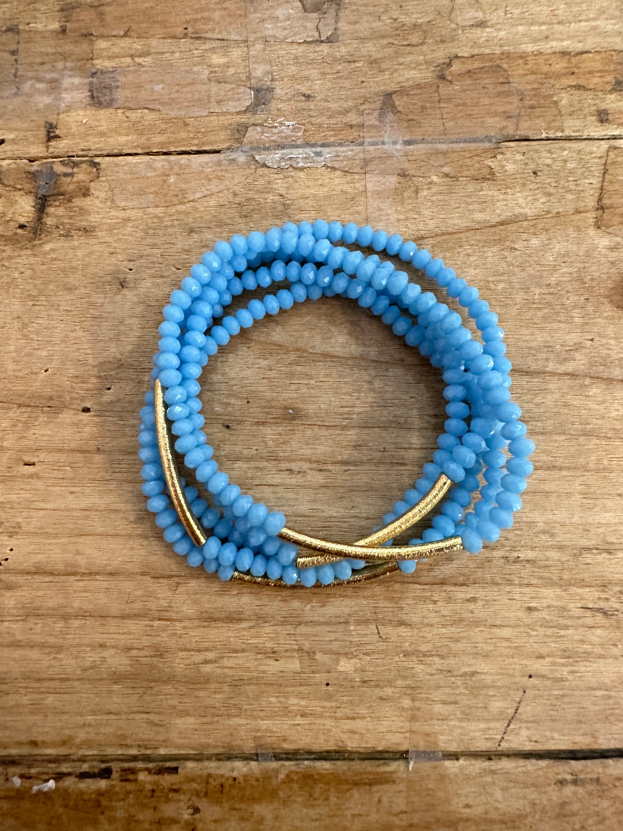 Bar Bracelet Set: Blue Chalcedony
