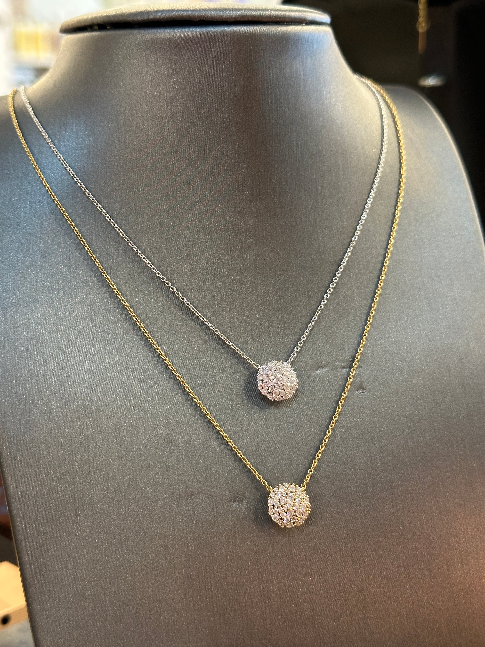 Pave Cluster Necklace