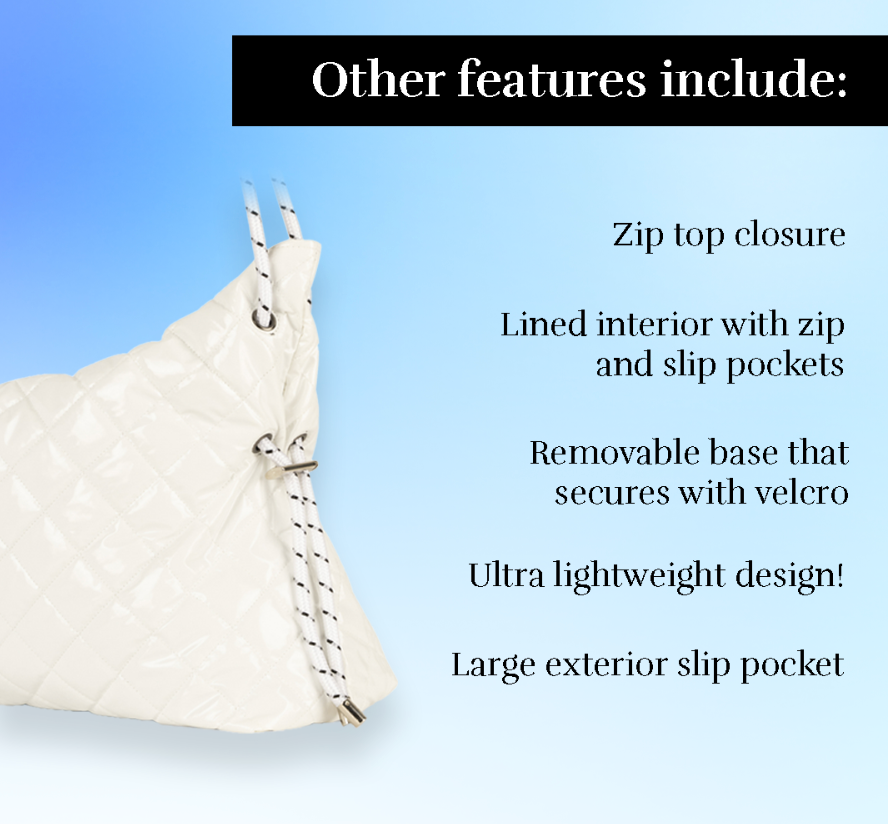 Stacey Quilted Convertible Bag - Blanc