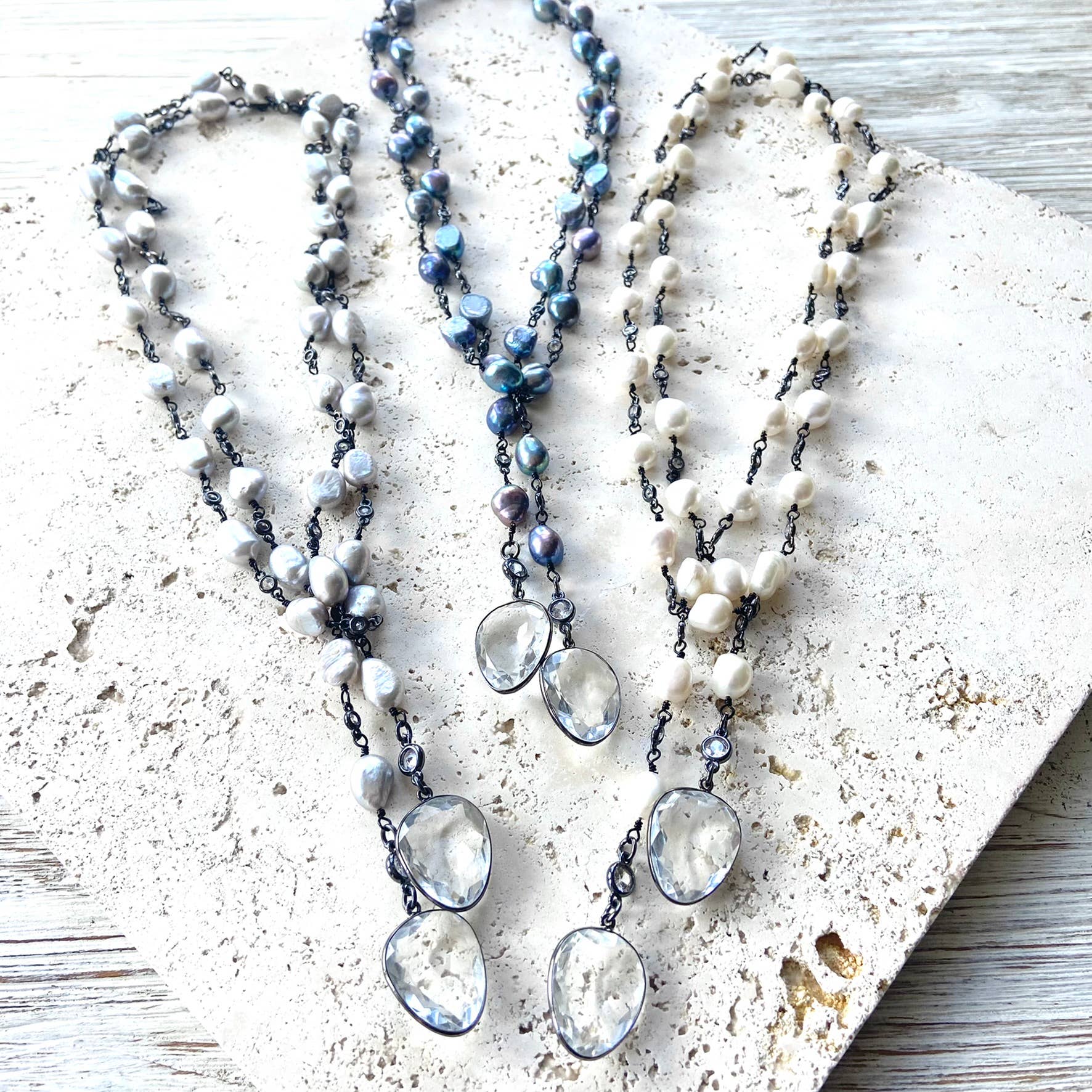 Pearl Wrap Statement Necklace