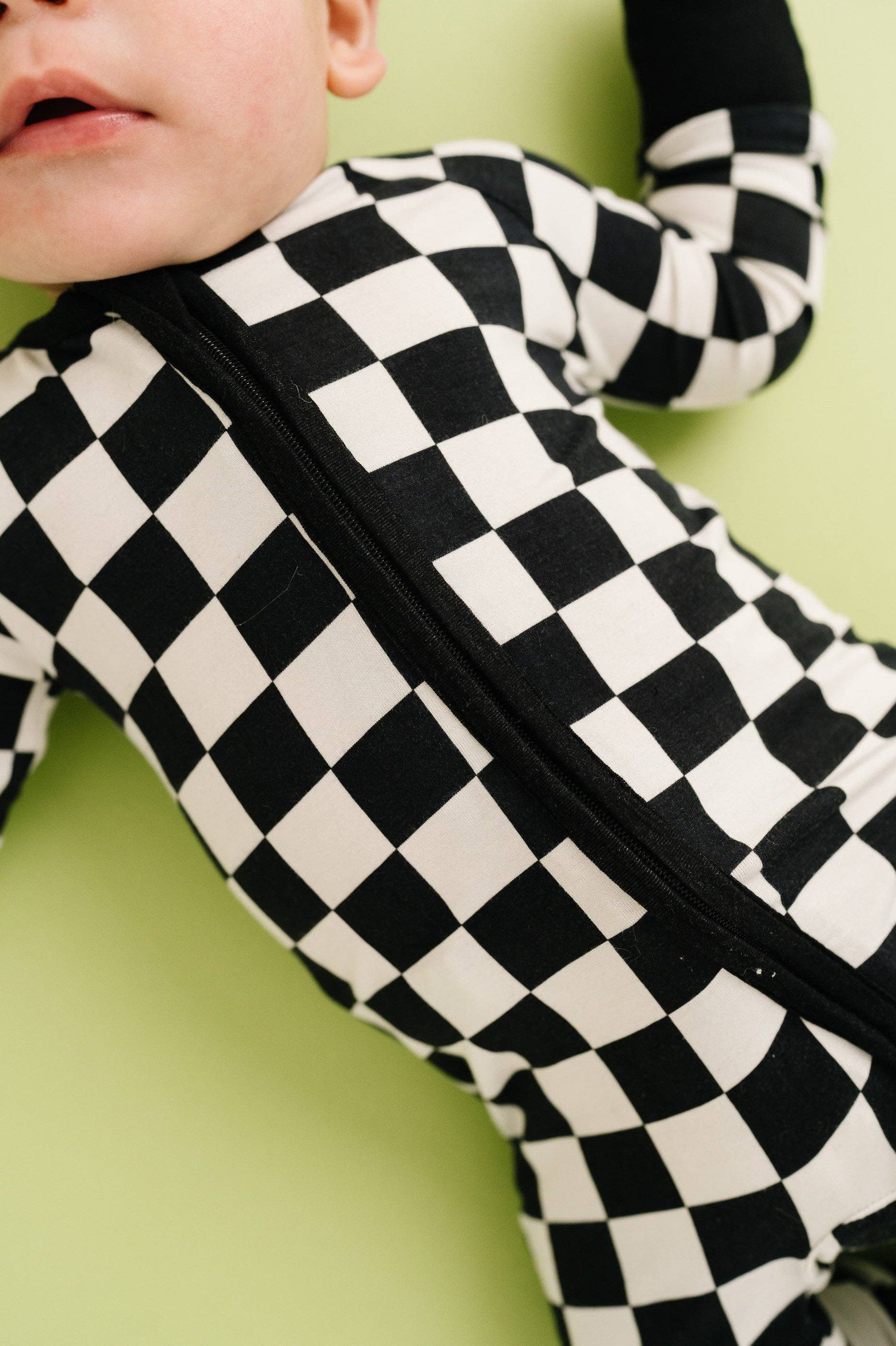 Baby Bamboo Sleeper - Black Checkered