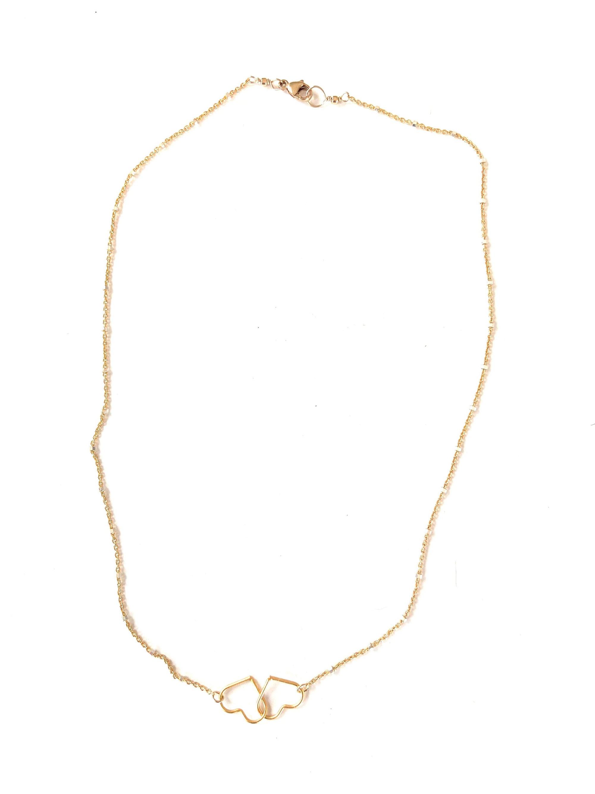 Double Floating Hearts Necklace