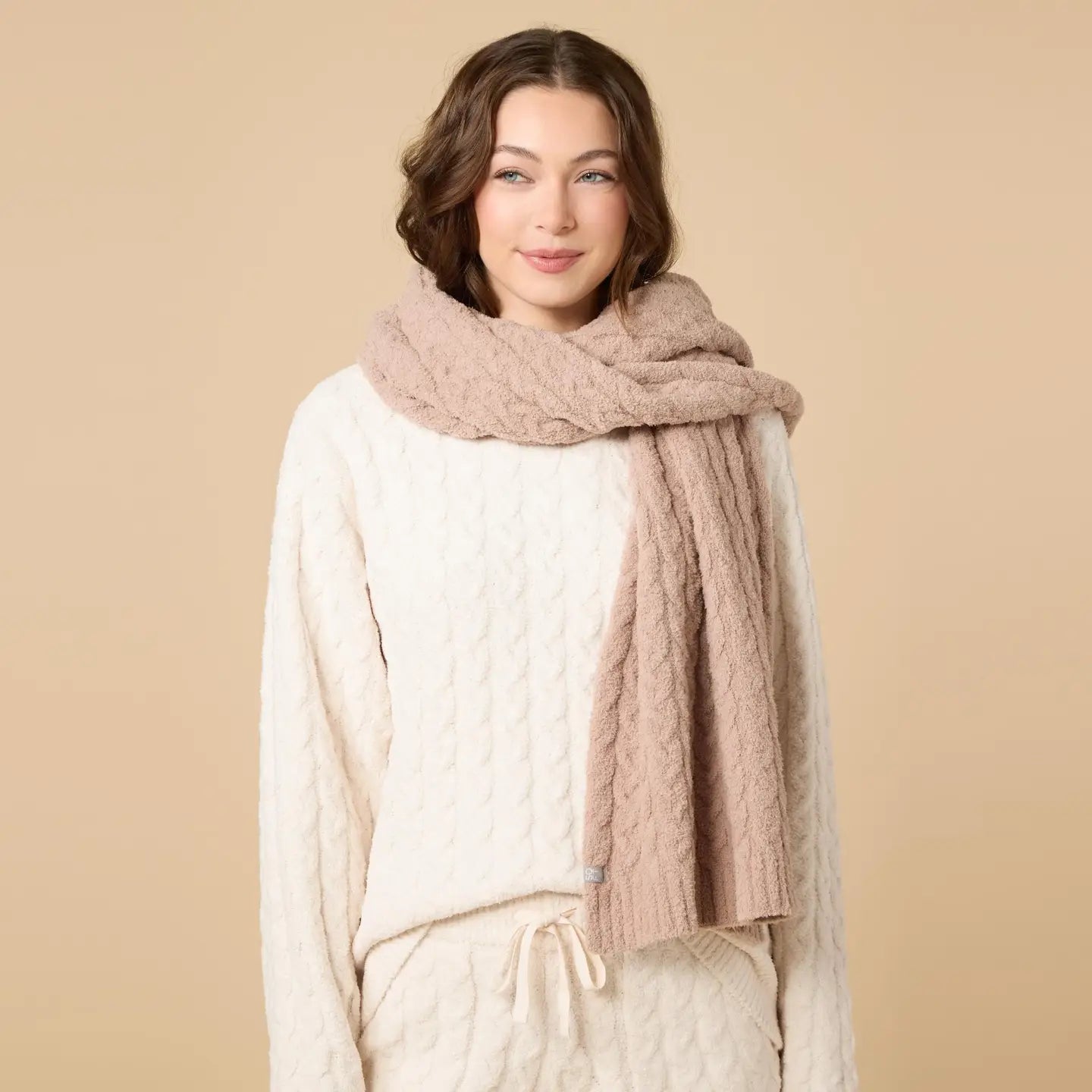 Marshmellow Cable Knit Scarf