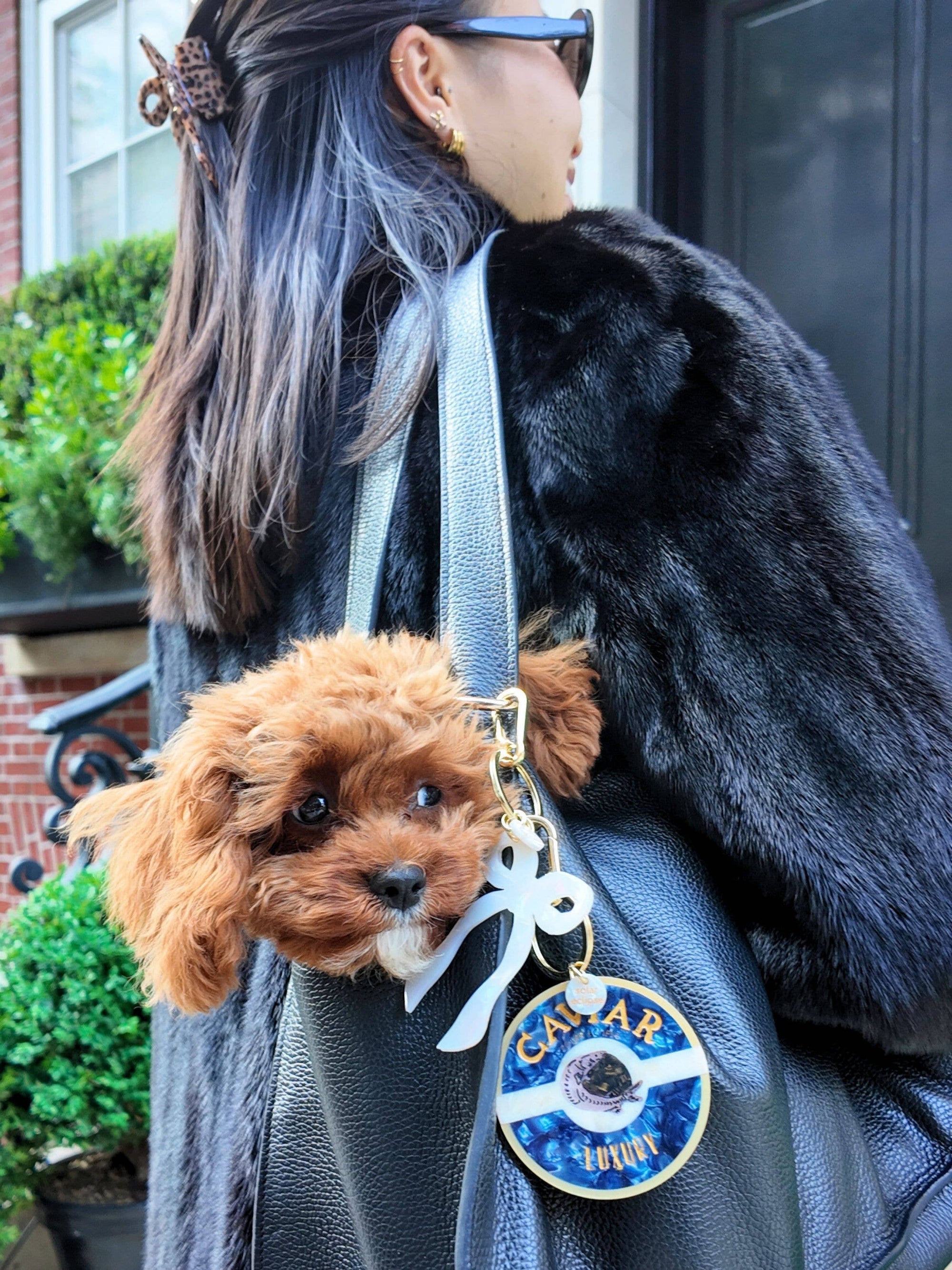 Hand-painted Caviar Bag Charm + Keychain