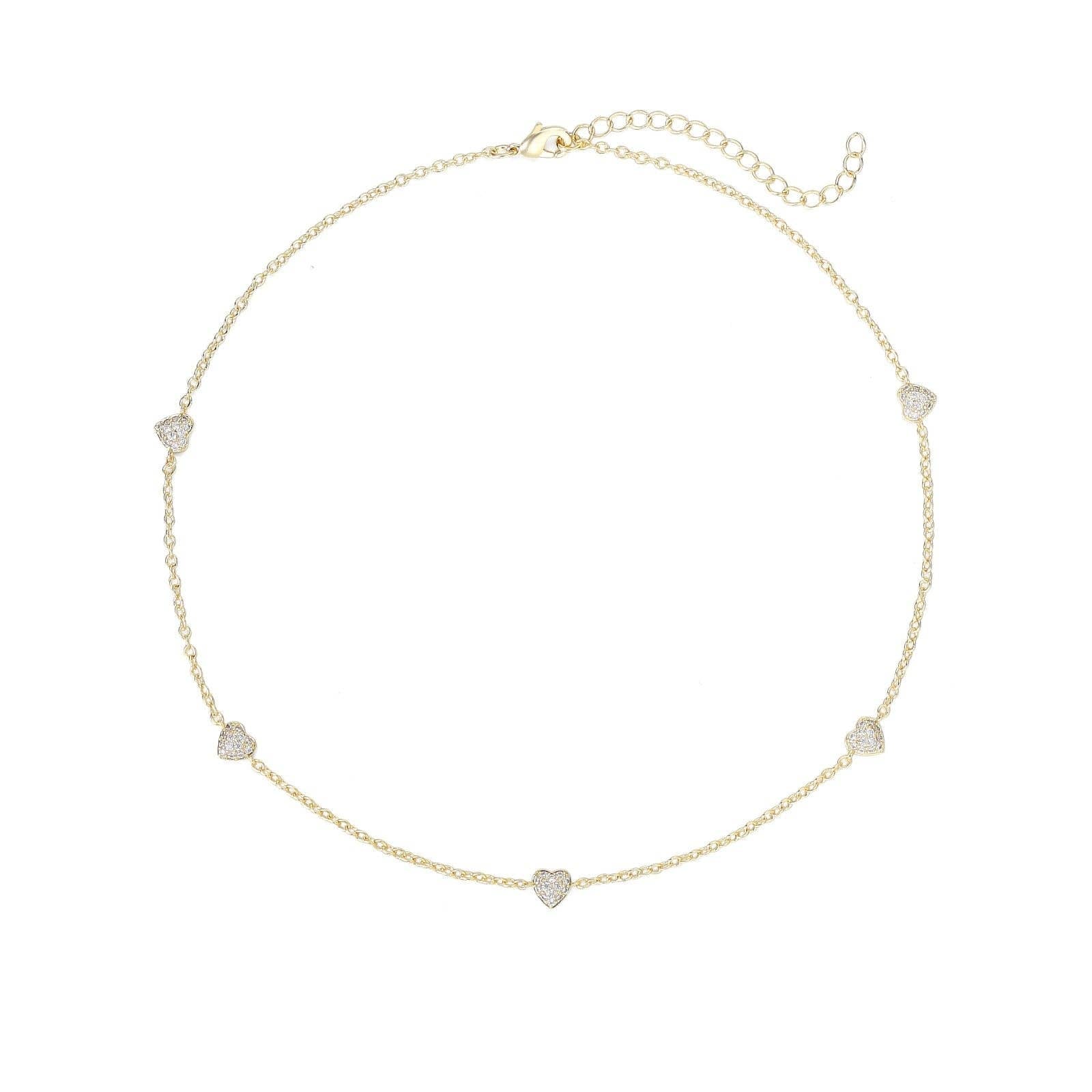 Pave Hearts Necklace