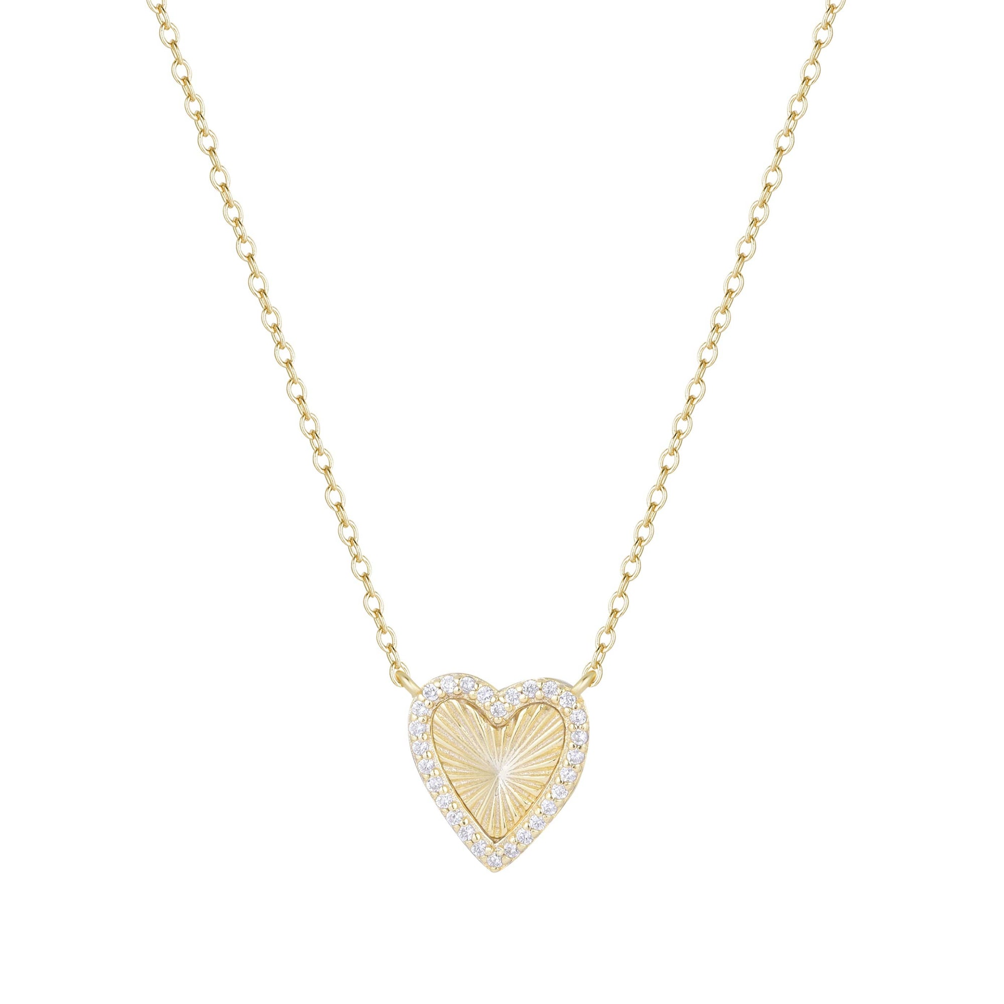 Mini Fluted Heart Necklace