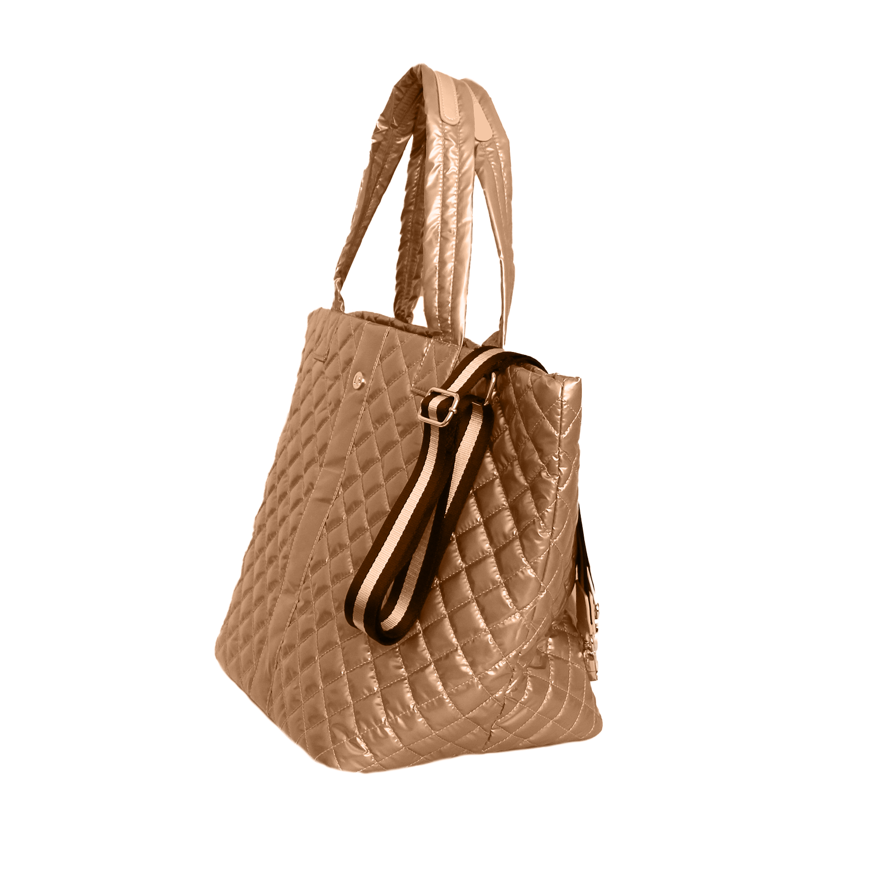 The Quilted Diamond Tote - Glossy Copper