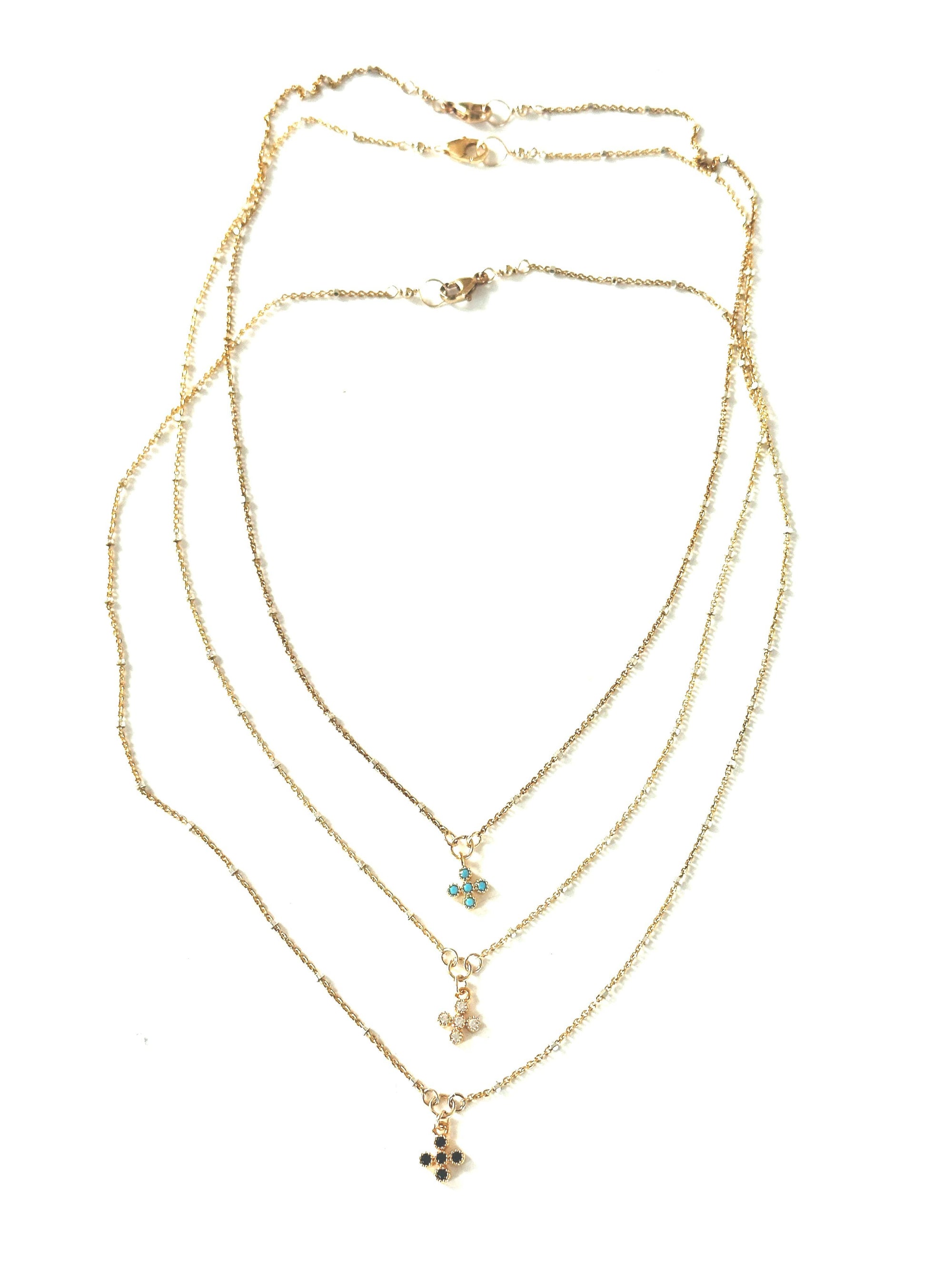 Tiny CZ Cross Necklace