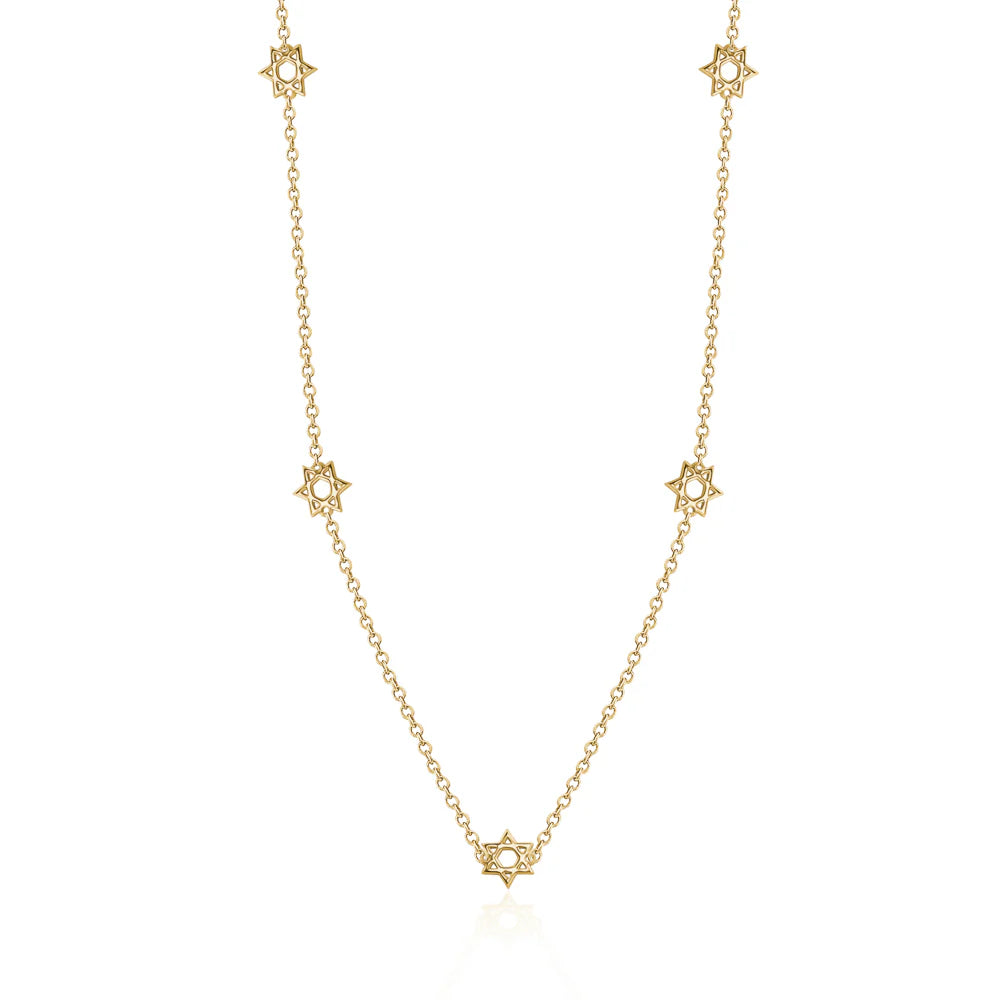 Multi Star of David Necklace