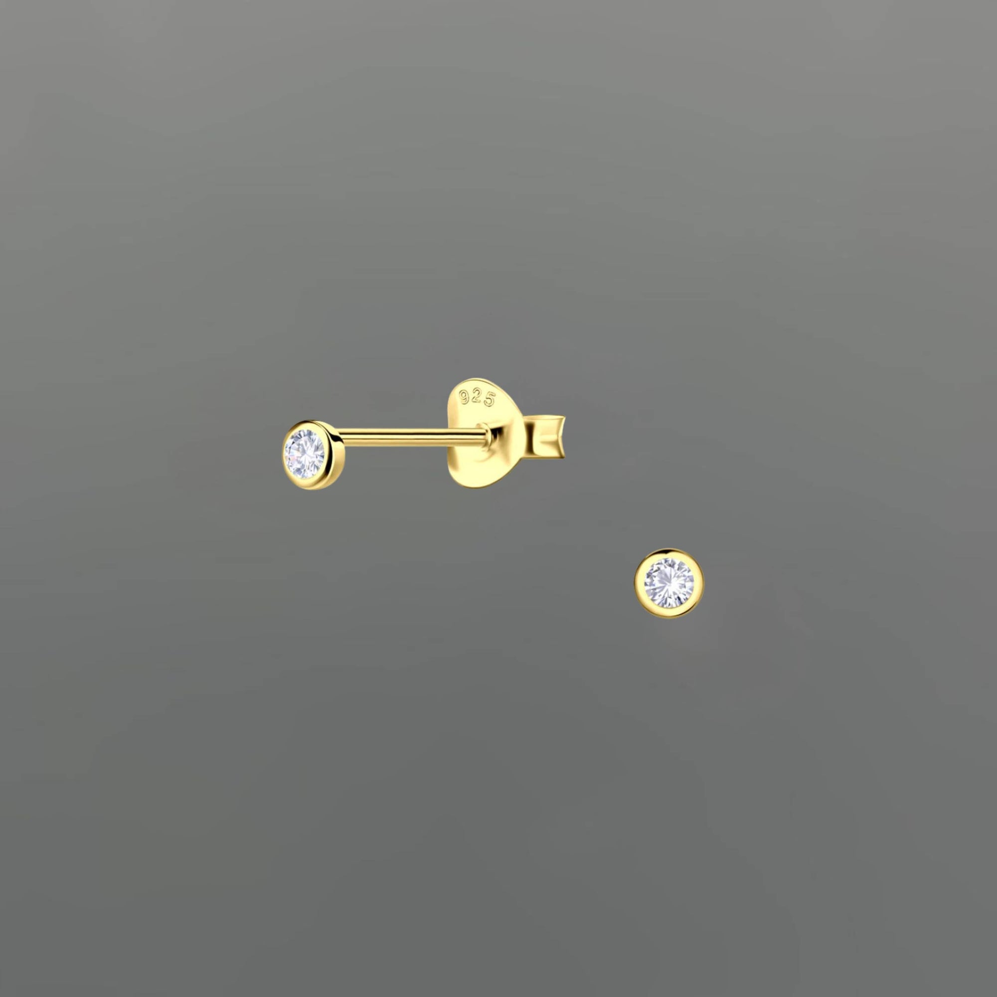 Micro CZ Bezel Studs
