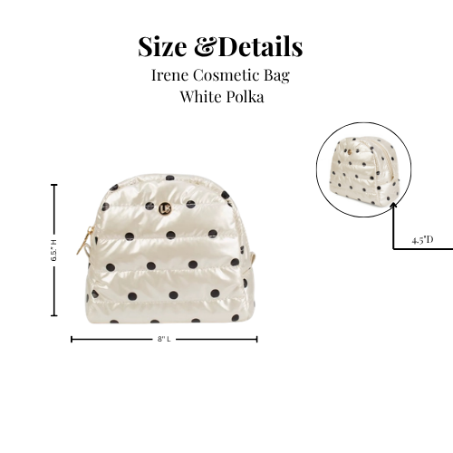 Puffer Cosmetic Bag  - Pearl Polkadot