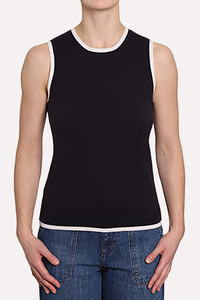 9992 COTTON SILK BLEND CREW NK TANK W/ TIPPING