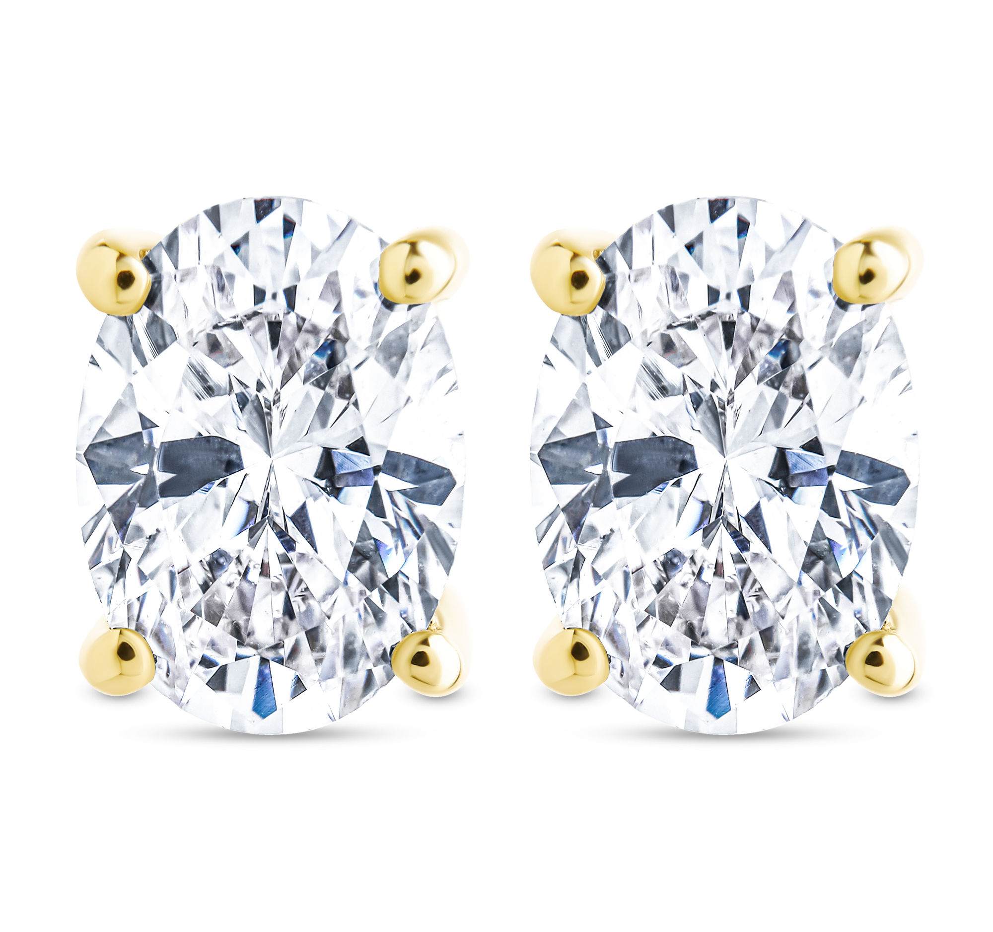 Oval Cut Prong Set Studs