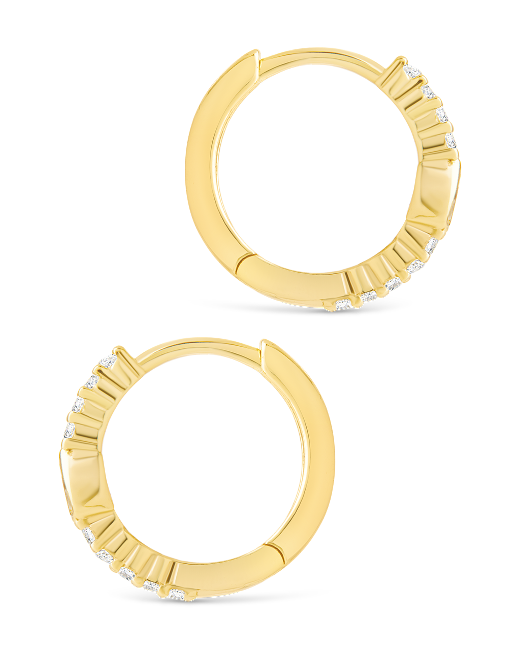 Pear Cut Bezel Set Huggies