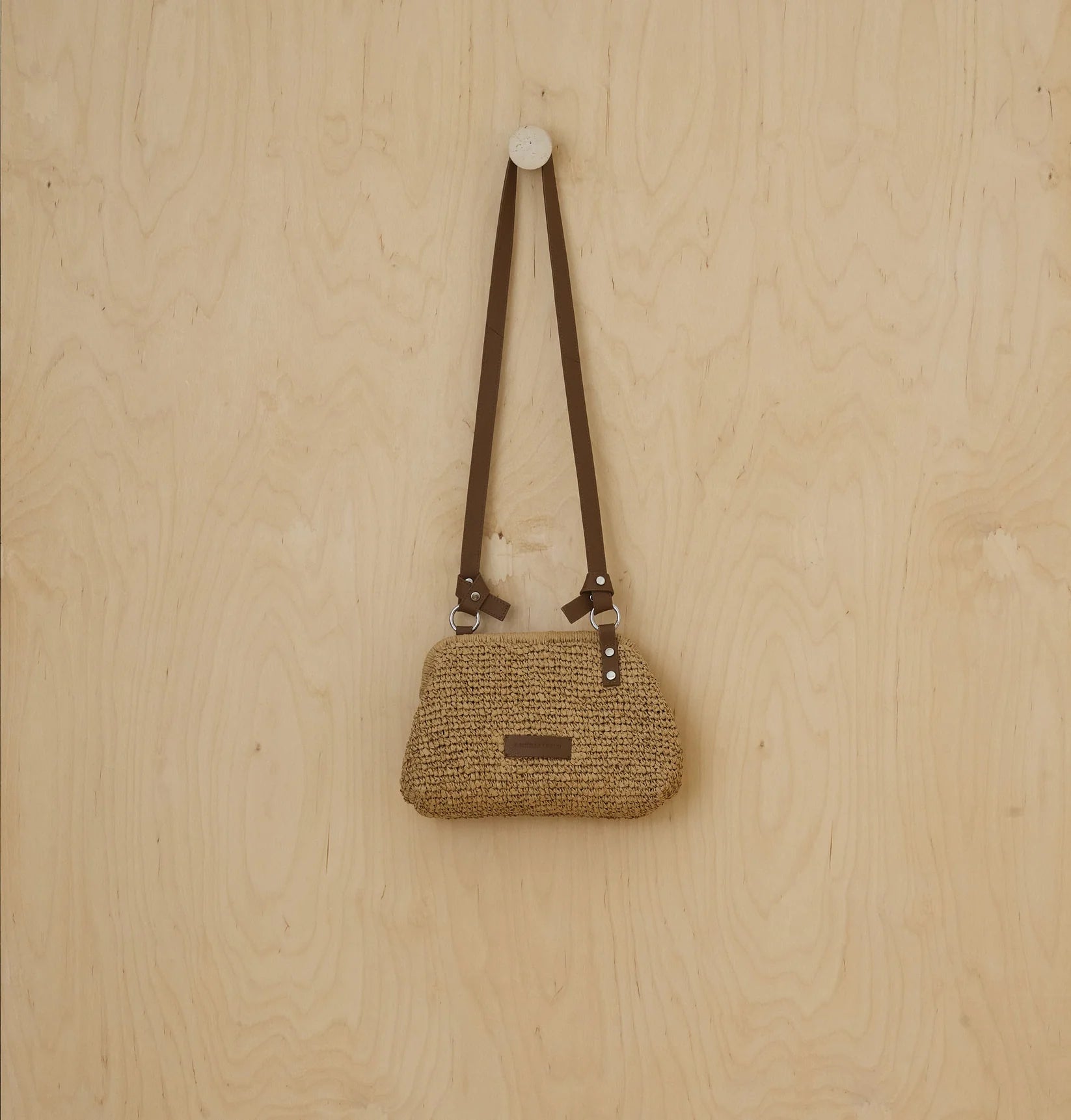 Casablanca Small Clutch - Tan Straw