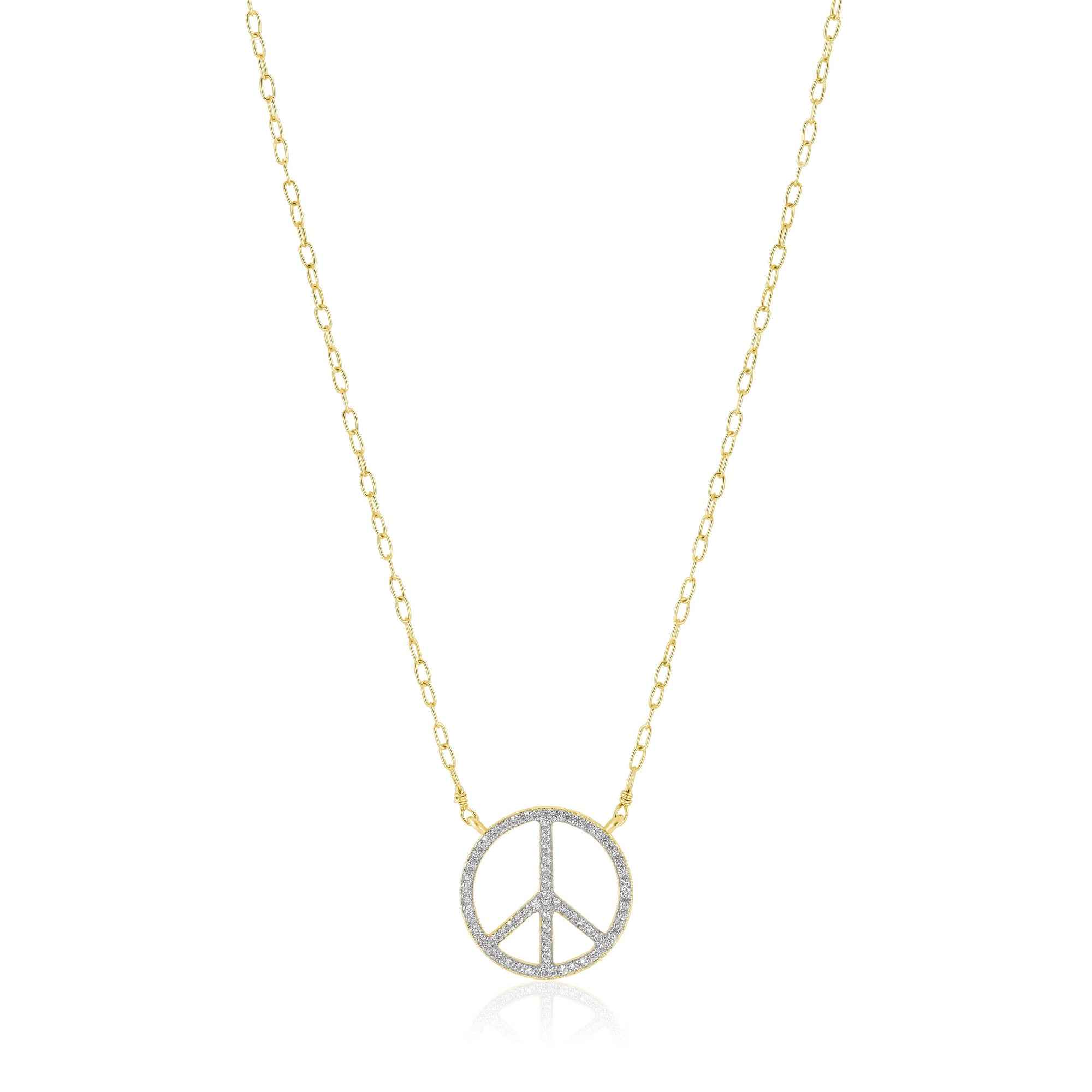 Pavè Zircon Peace Necklace