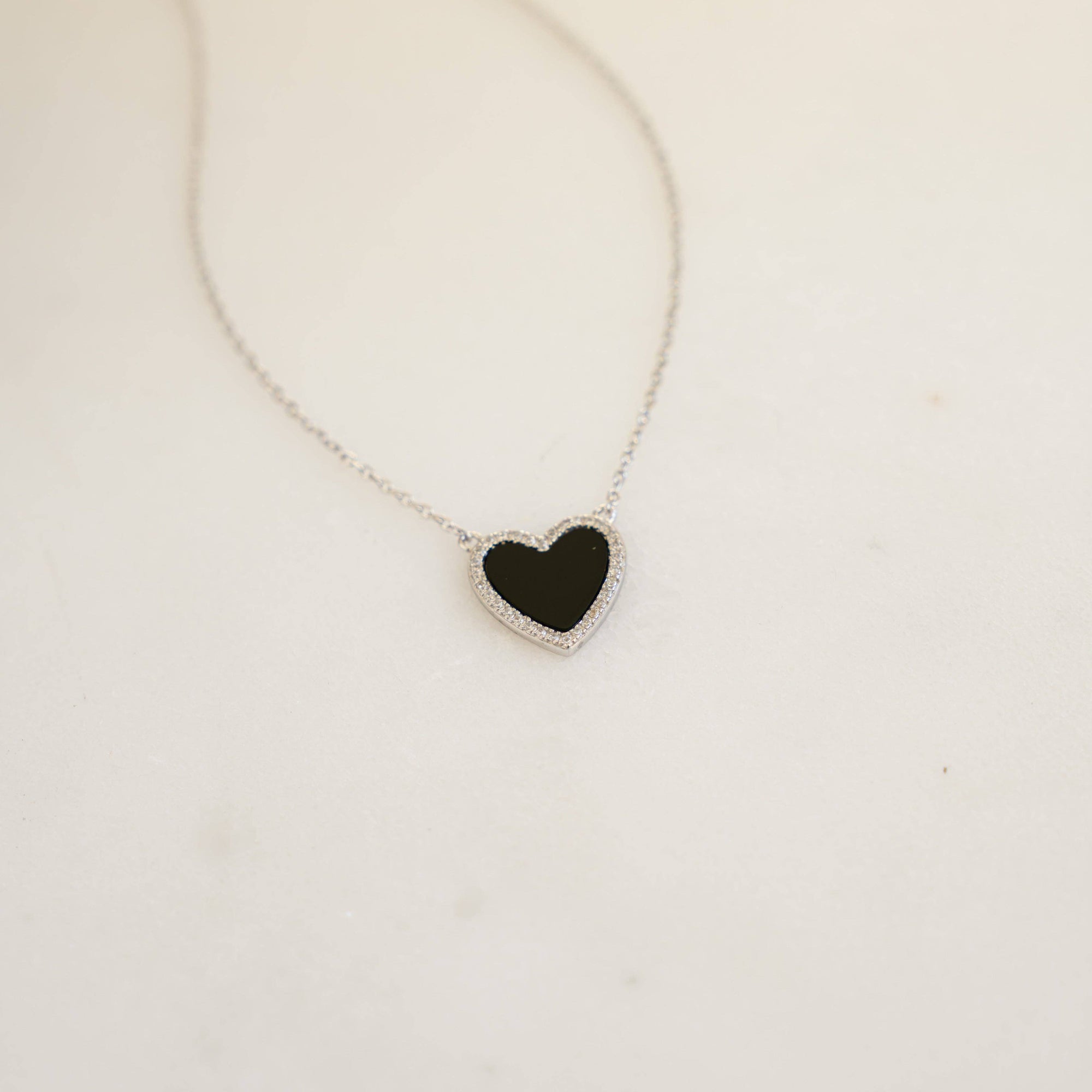 Black Onyx Heart Necklace