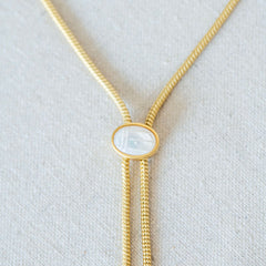 Mother of Pearl Scarab Lariat