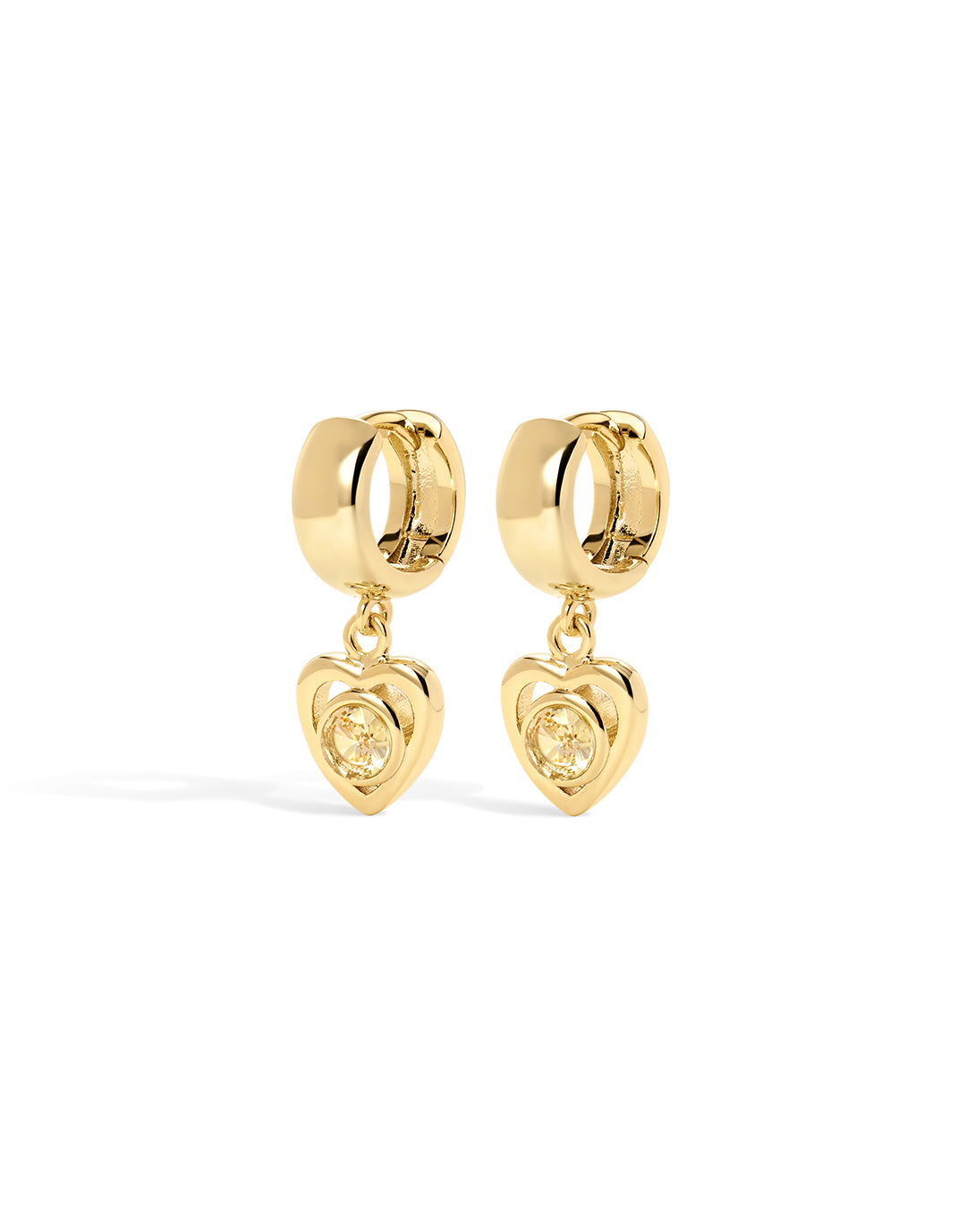 The Charlotte Citrine Heart Hoops