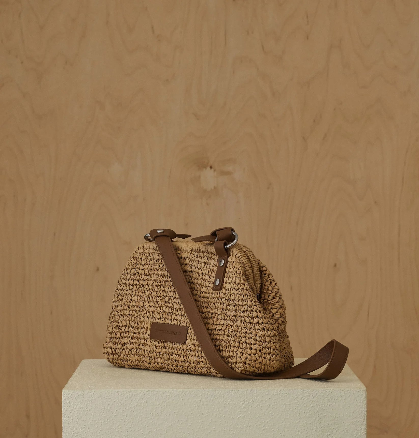 Casablanca Small Clutch - Tan Straw