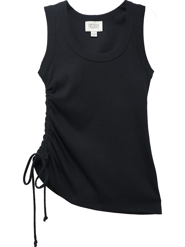 Tia Side-Shirred Tank