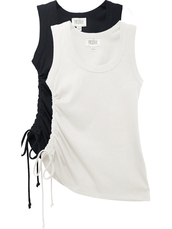 Tia Side-Shirred Tank