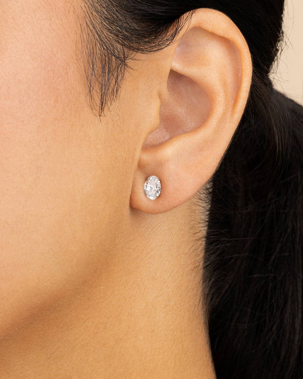 Oval Cut Prong Set Studs