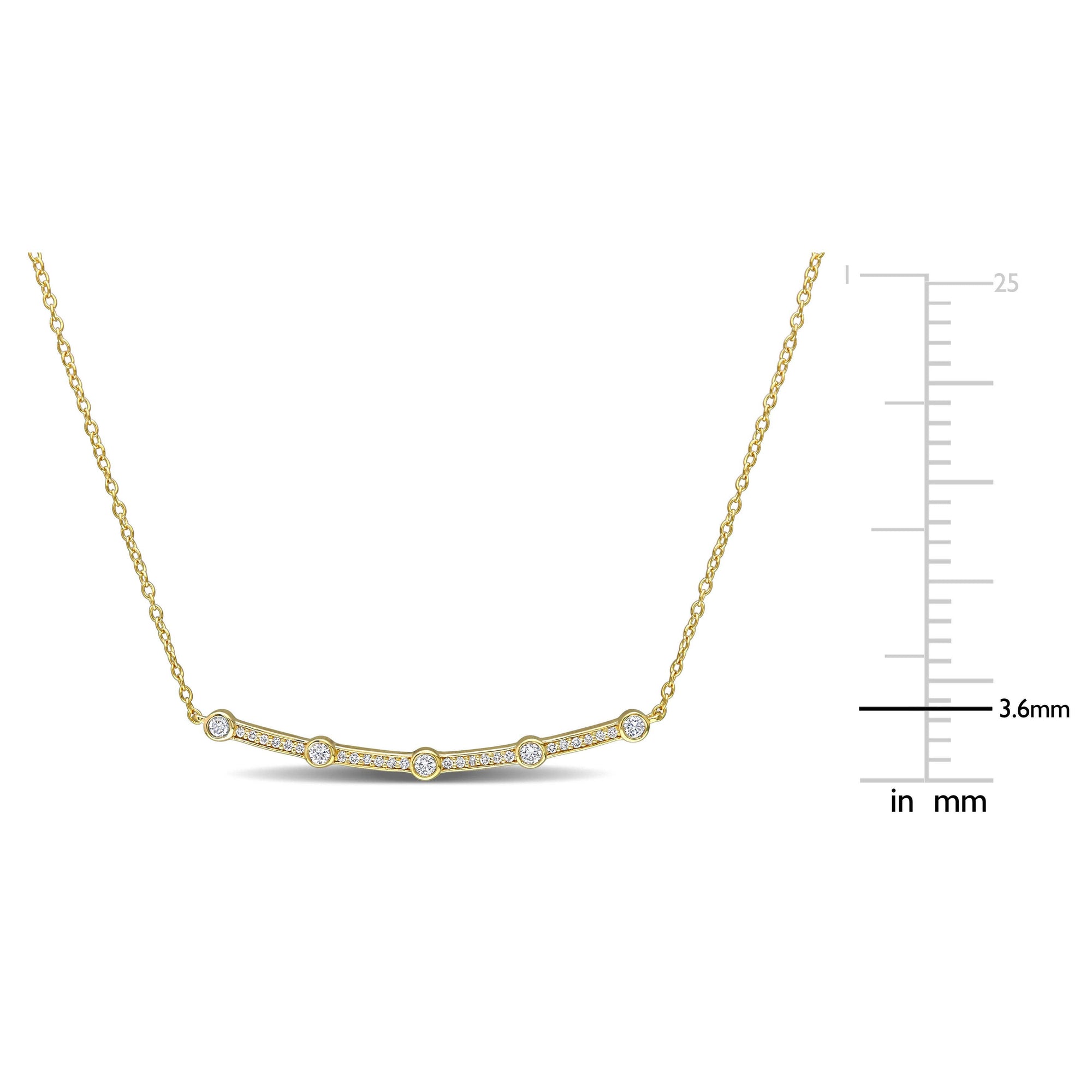Diamond Curve Bar Necklace