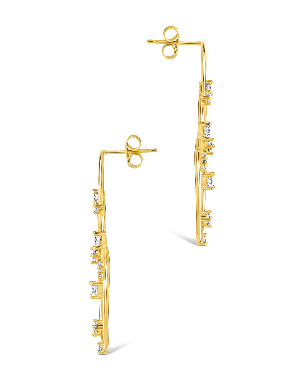 Triple CZ Drop Earrings