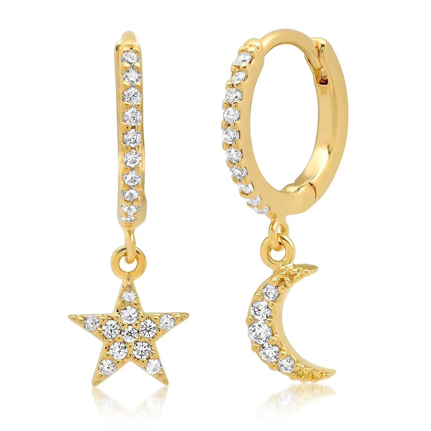 Star and Moon Pave Huggies #1