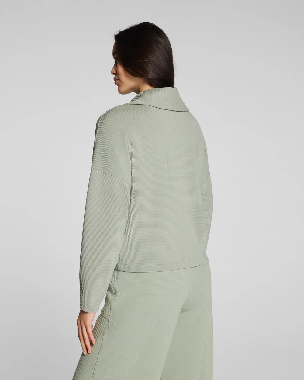 Airessentials® French Rib Half Zip - Sage Brush