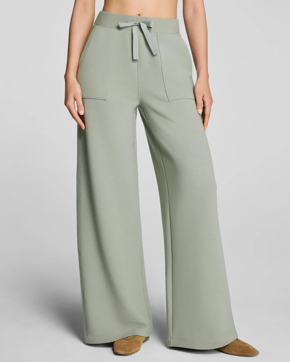 Airessentials® French Rib Wide Leg Pant - Sage Brush