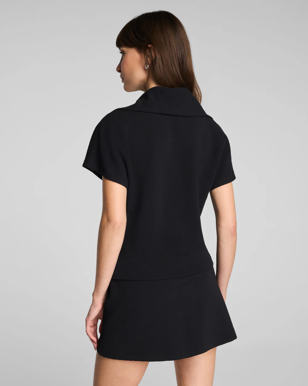 Airessentials® French Rib Short Sleeve Half Zip