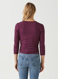 ENID 3/4 SLEEVE V-NECK CROP TEE