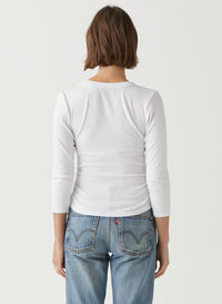 ENID 3/4 SLEEVE V-NECK CROP TEE