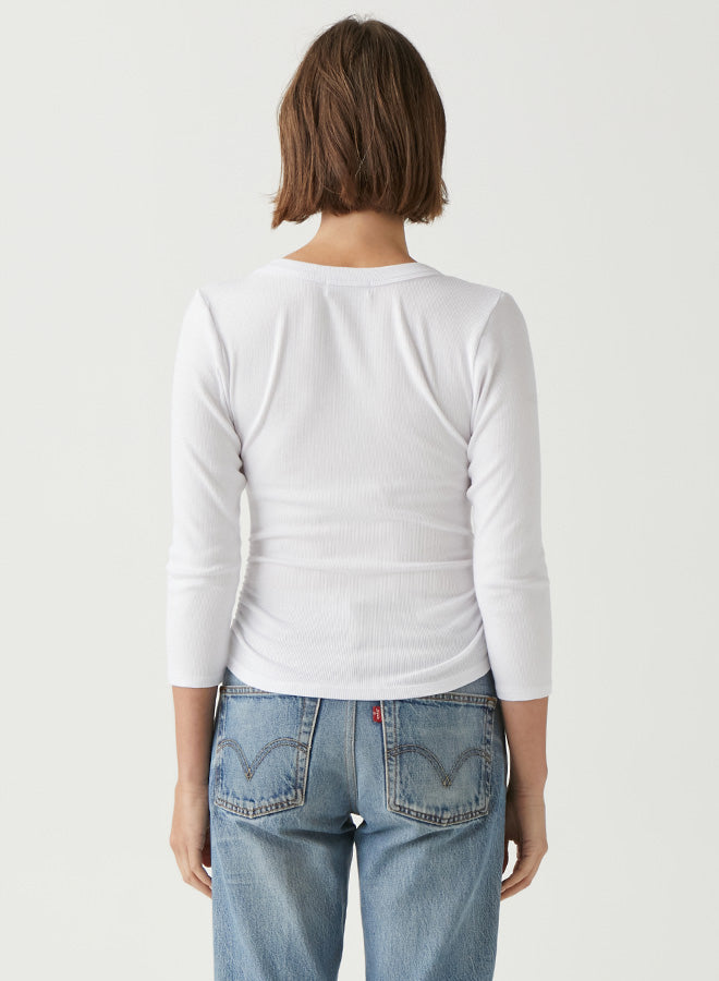 ENID 3/4 SLEEVE V-NECK CROP TEE