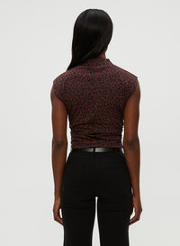 AMARA MOCK NECK POWER SHOULDER TOP