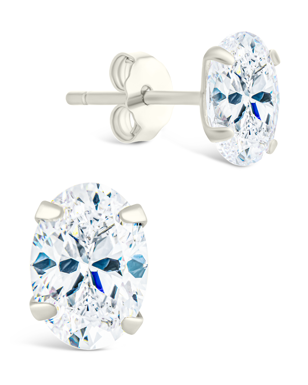 Oval Cut Prong Set Studs