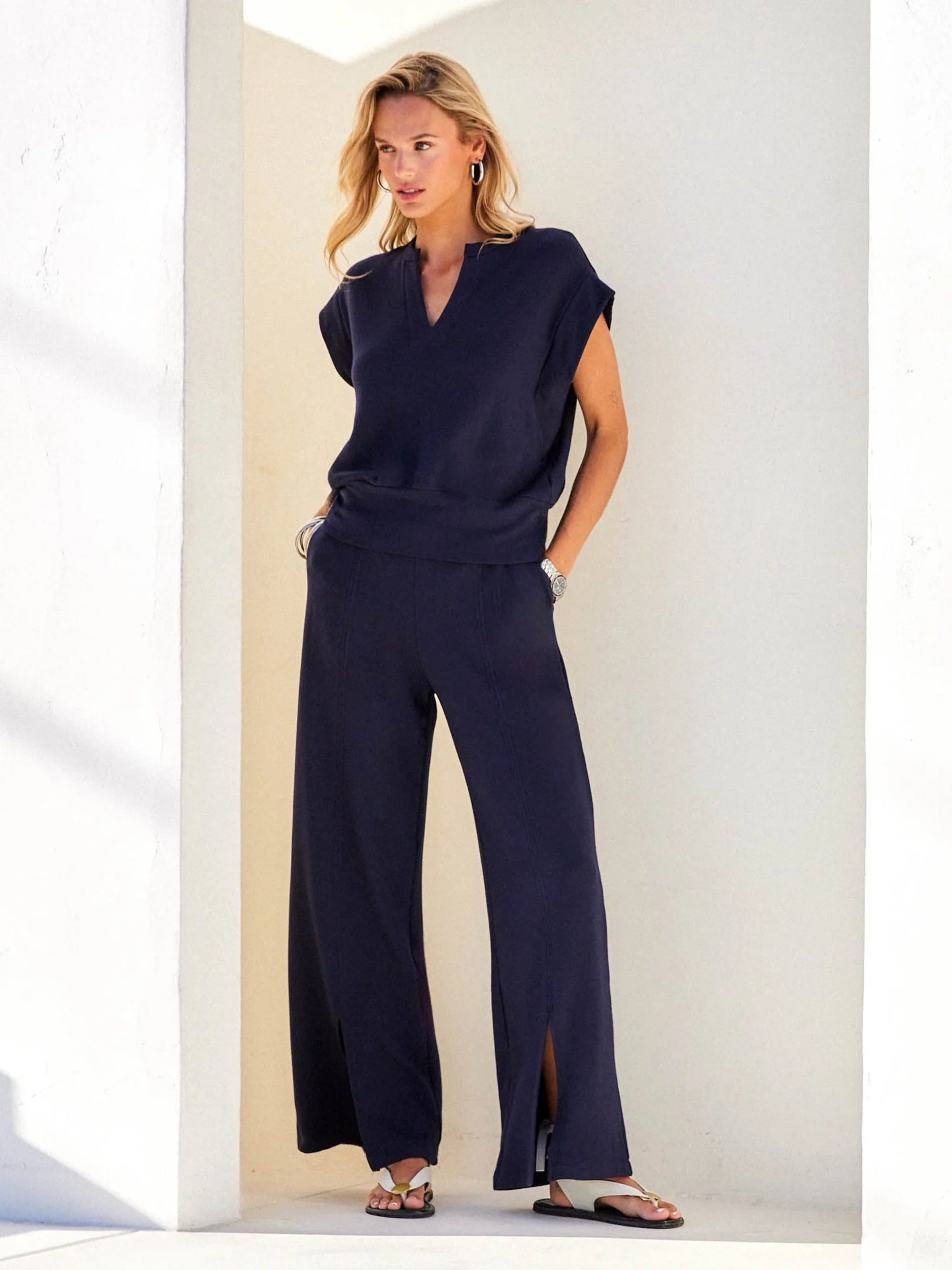 Gabby Front Slit Sweatpants