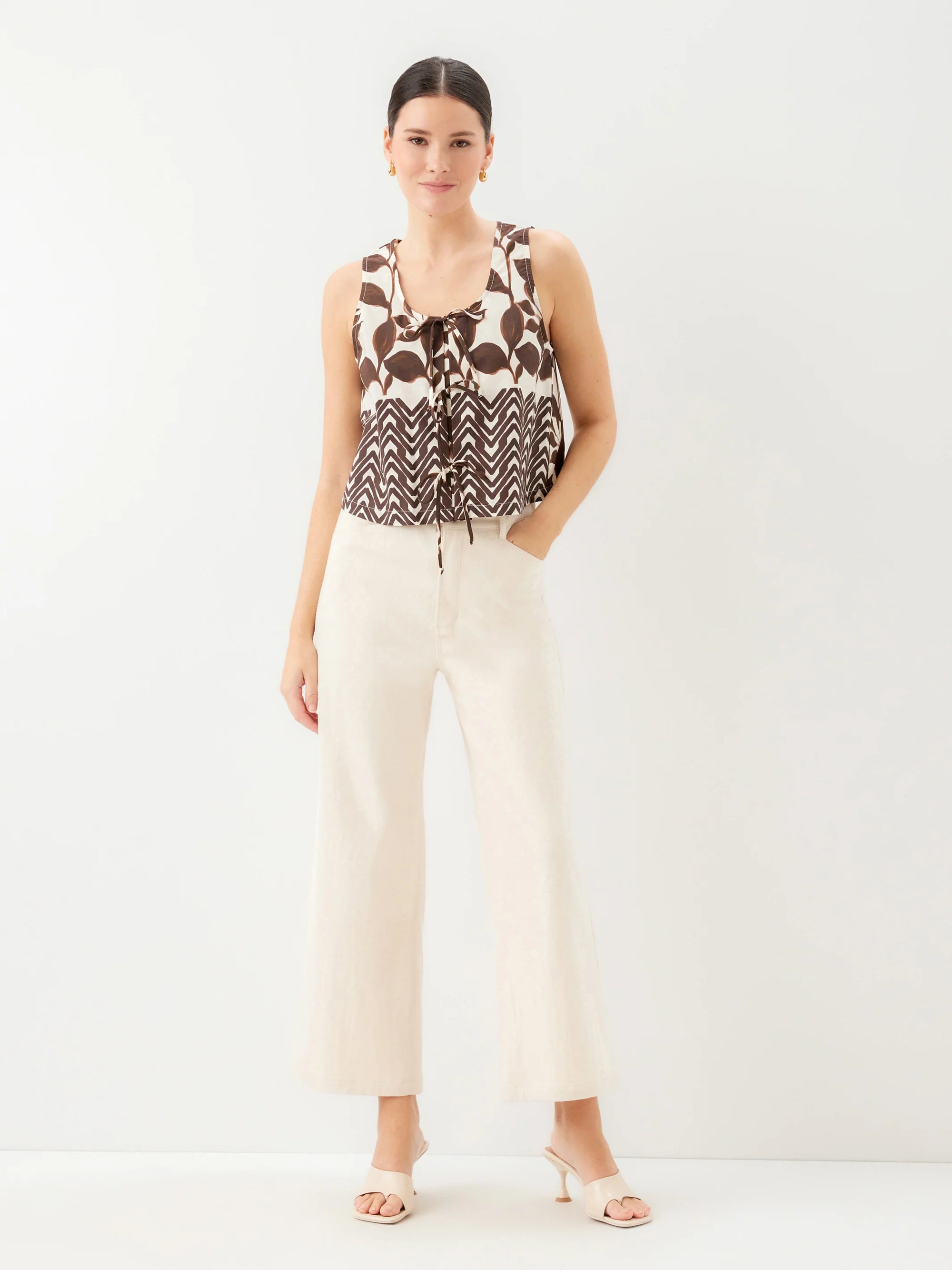 Emery Tie Front Sleeveless Top
