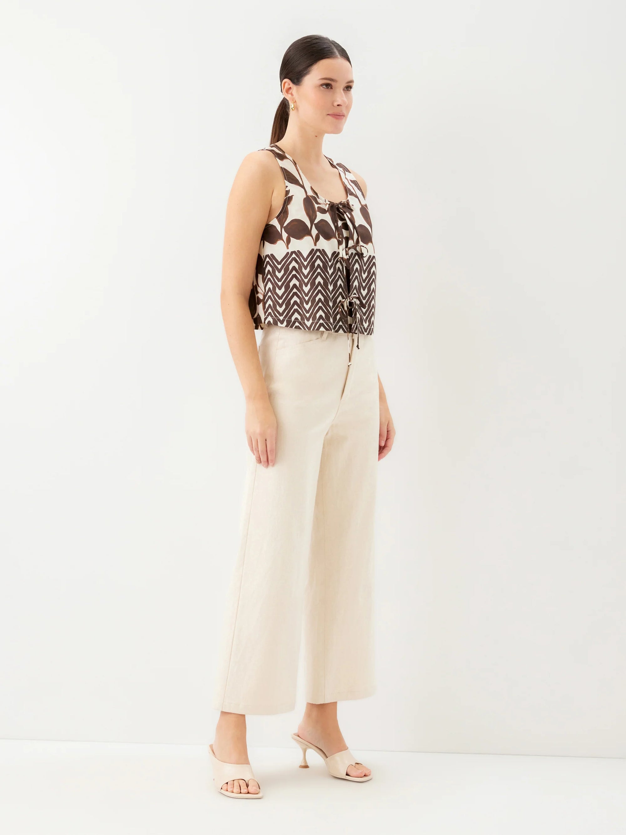 Emery Tie Front Sleeveless Top