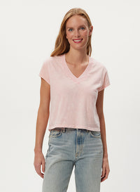 HARLAN CROPPED V-NECK TEE