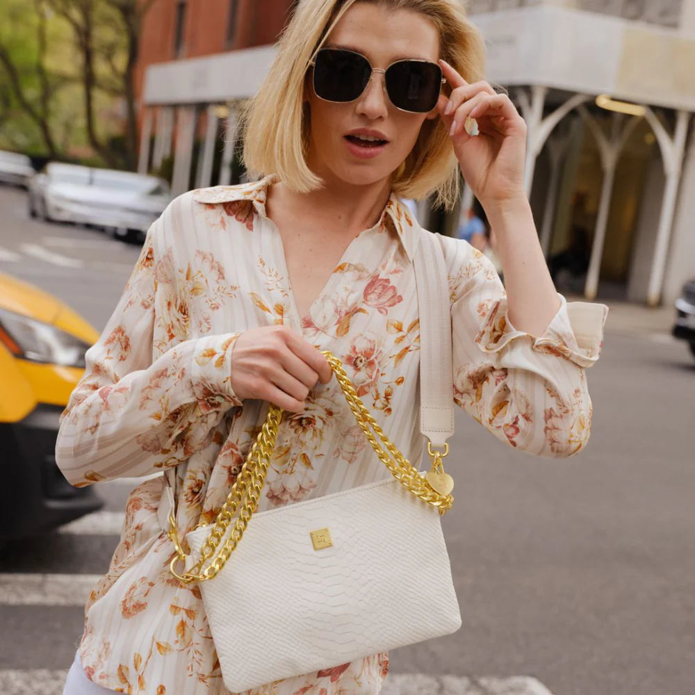 Almost Famous - Cream Python Leather