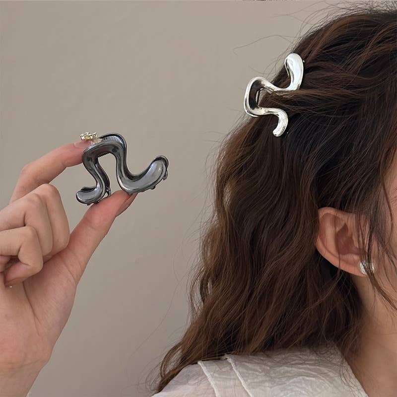 Metallic Irregular Wave Hair Clip