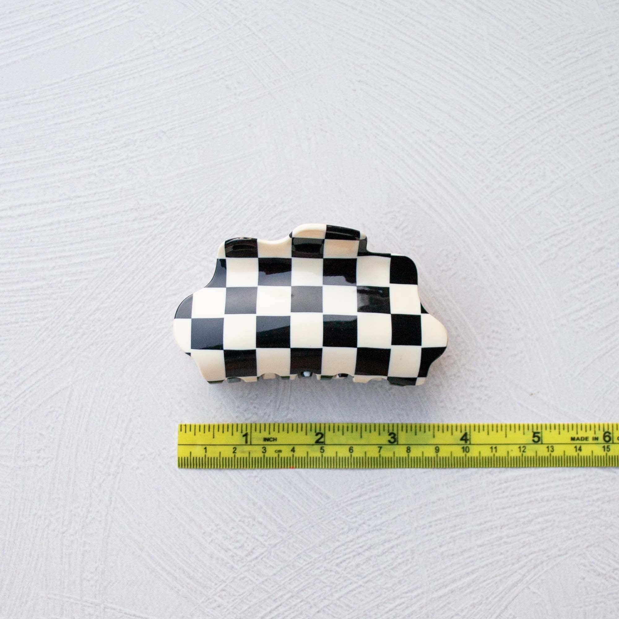 Eco Cloud Checkerboard Hair Claw Clip