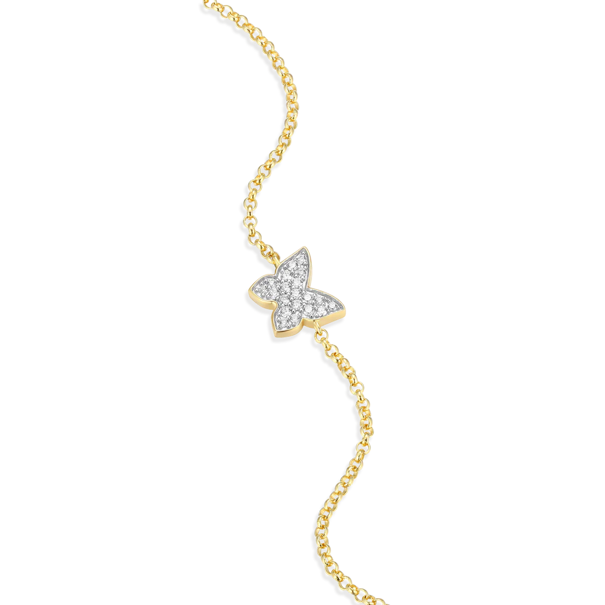 Diamond Butterfly Bolo Bracelet