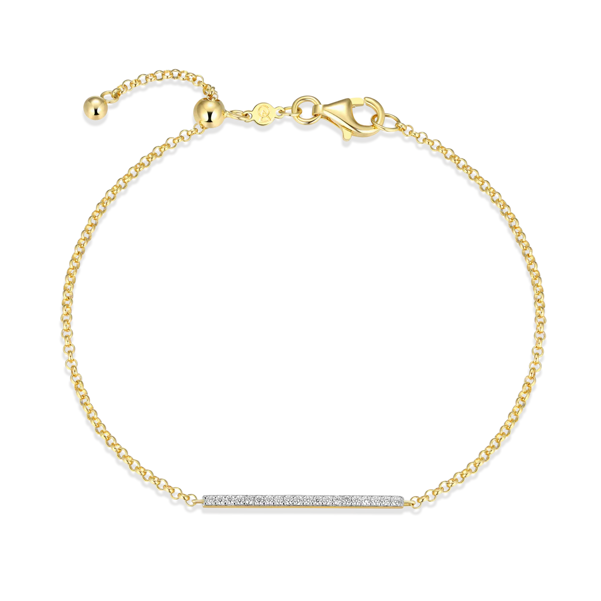 Pave Diamond Bar Bolo Bracelet